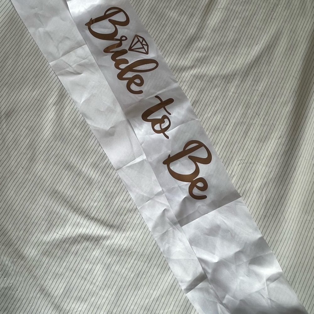 White Bride to Be Sash